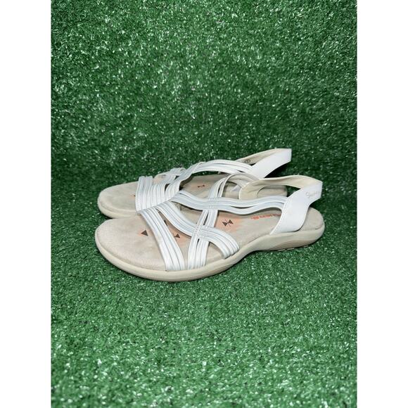 Skechers Womens Reggae Slim Stretch White Sunnyside Slingback Sandals Size 7 - Picture 4 of 9